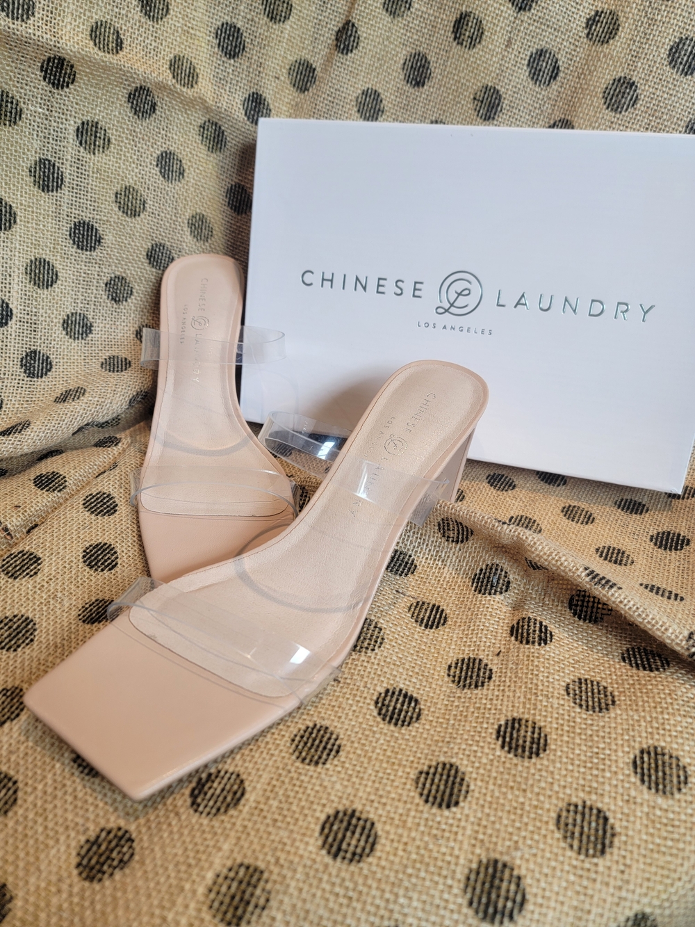 Chinese Laundry Women's Yaya‎ Clear Strap Nude Slide Sandals